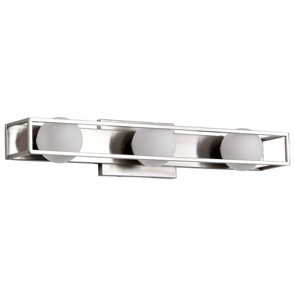 Nuvo Jenkins; 24 Inch 3 Light Led Vanity; Brushed Nickel With Frosted Glass