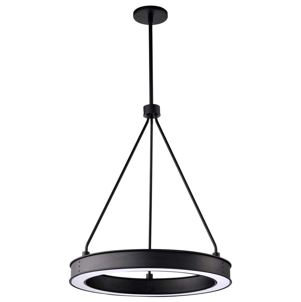 Nuvo Longford; 20 Inch Led Pendant; Textured Black; Acrylic Lens