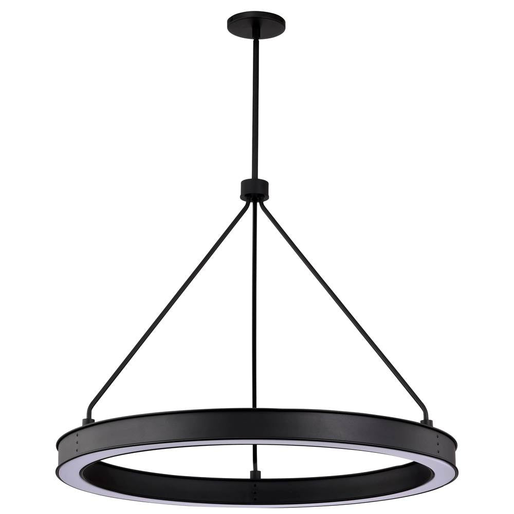 Nuvo Longford; 30 Inch Led Pendant; Textured Black; Acrylic Lens