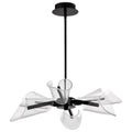 Nuvo Sedona; 28 Inch 6 Light Led Chandelier; Matte Black; Silk Screened Acrylic Lens