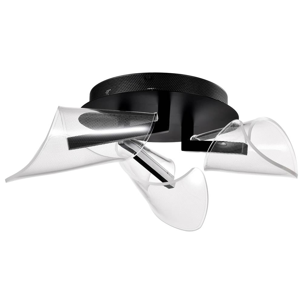 Nuvo Sedona; 22 Inch Led Flush Mount; Matte Black; Silk Screened Acrylic Lens