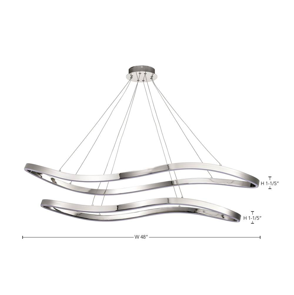 Nuvo 62-2432 Polished Nickel Sylas 48'' Led Pendant Image 1