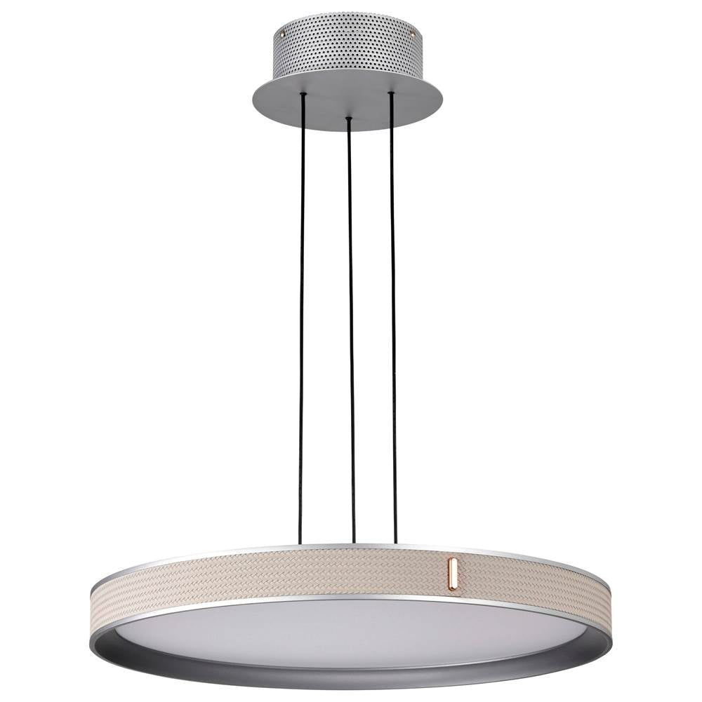 Nuvo Bandon; 20 Inch Led Pendant; Gray With Off White Wrap; Acrylic Lens