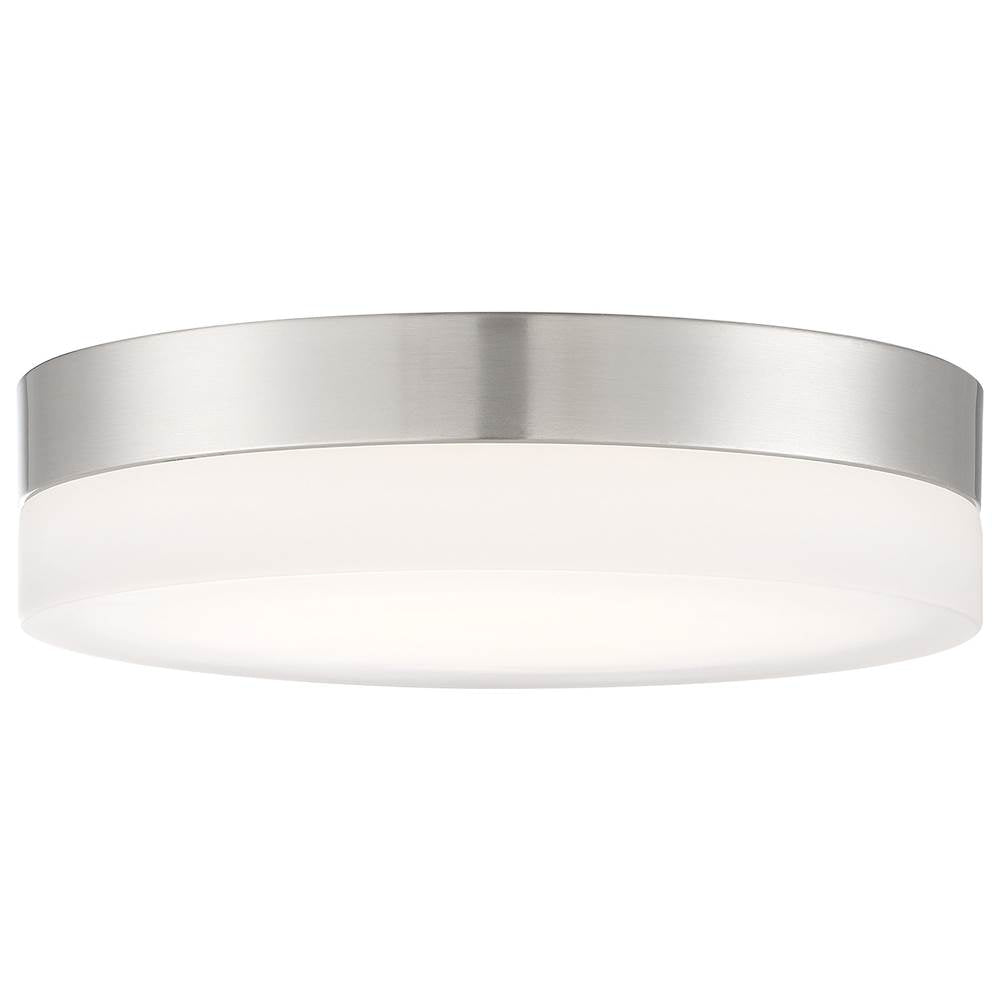 Nuvo Pi; 9 Inch Led Flush Mount; Brushed Nickel Finish; Frosted Etched Glass; Cct Selectable; 120 Volts