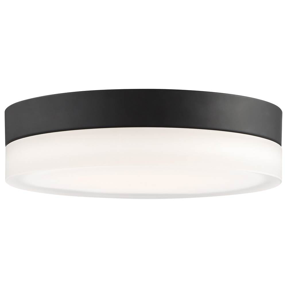Nuvo Pi; 9 Inch Led Flush Mount; Black Finish; Frosted Etched Glass; Cct Selectable; 120 Volts