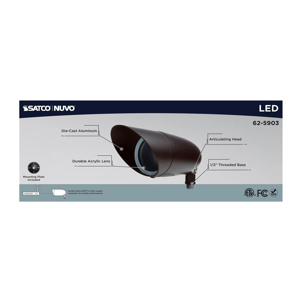 Nuvo 62-5903 Bronze 12 Watt Led Landscape Floodlight - Rgb And 2700k-5000k Tunable White - Par30 - Bronze Finish Image 7
