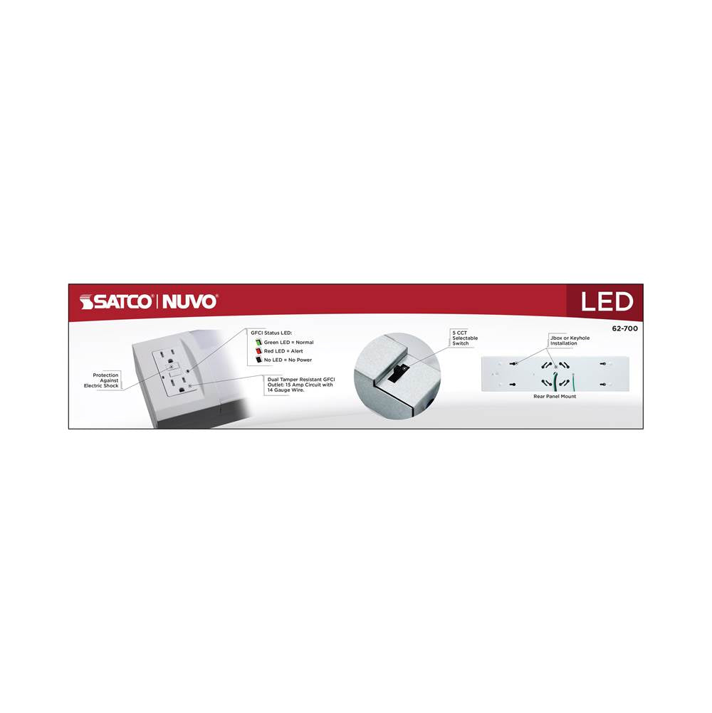 Nuvo 62-700 White Led 18'' Wrap With Dual Gfcis Image 4
