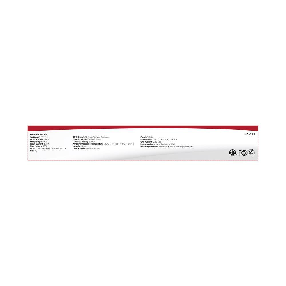 Nuvo 62-700 White Led 18'' Wrap With Dual Gfcis Image 3