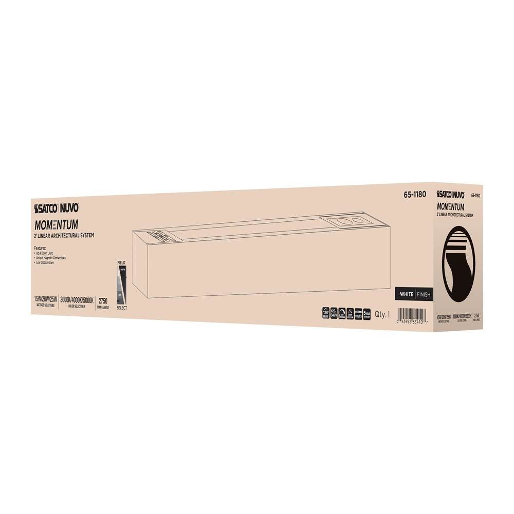 Nuvo 65-1180 White Momentum - 2 Foot Led Connectable Linear Strip - Up And Down Selectable - White Finish Image 7