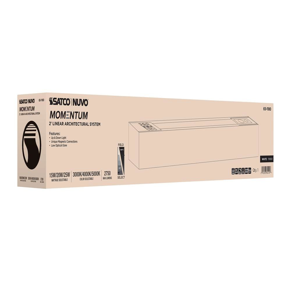 Nuvo 65-1180 White Momentum - 2 Foot Led Connectable Linear Strip - Up And Down Selectable - White Finish Image 6