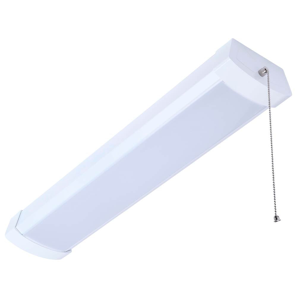 Nuvo 65-1212 White Led 2 Foot Ceiling Wrap With Pull Chain - 20 Watts - 27k/30k/35k/40k/50k Cct Selectable - White Finish - 120 Volt Image 1