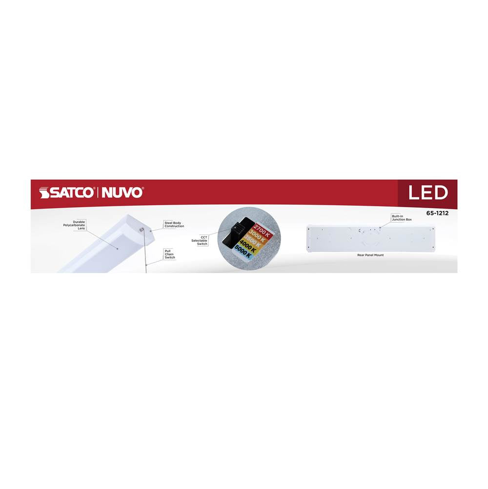 Nuvo 65-1212 White Led 2 Foot Ceiling Wrap With Pull Chain - 20 Watts - 27k/30k/35k/40k/50k Cct Selectable - White Finish - 120 Volt Image 3