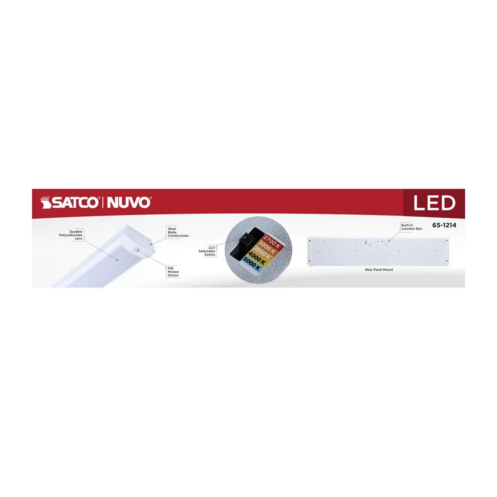 Nuvo 65-1214 White Led 2 Foot Ceiling Wrap With Pir Motion Sensor - 20 Watts - 27k/30k/35k/40k/50k Cct Selectable - White Finish - 120-277 Volt Image 3