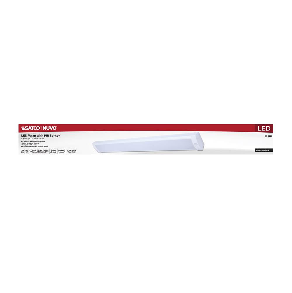 Nuvo 65-1215 White Led 4 Foot Ceiling Wrap With Pir Motion Sensor - 39 Watts - 27k/30k/35k/40k/50k Cct Selectable - White Finish - 120-277 Volt Image 4