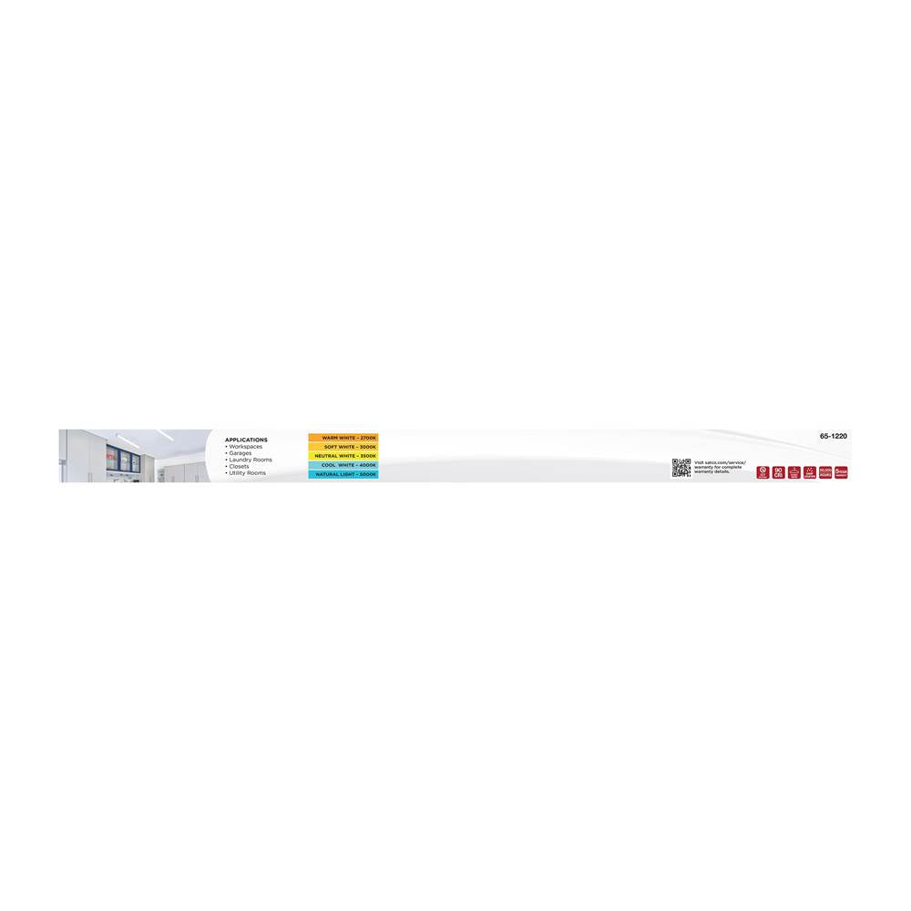 Nuvo 65-1220 White Led 2 Foot Strip Light - 10 Watts - 27k/30k/35k/40k/50k Cct Selectable - White Finish - 120-277 Volt Image 2
