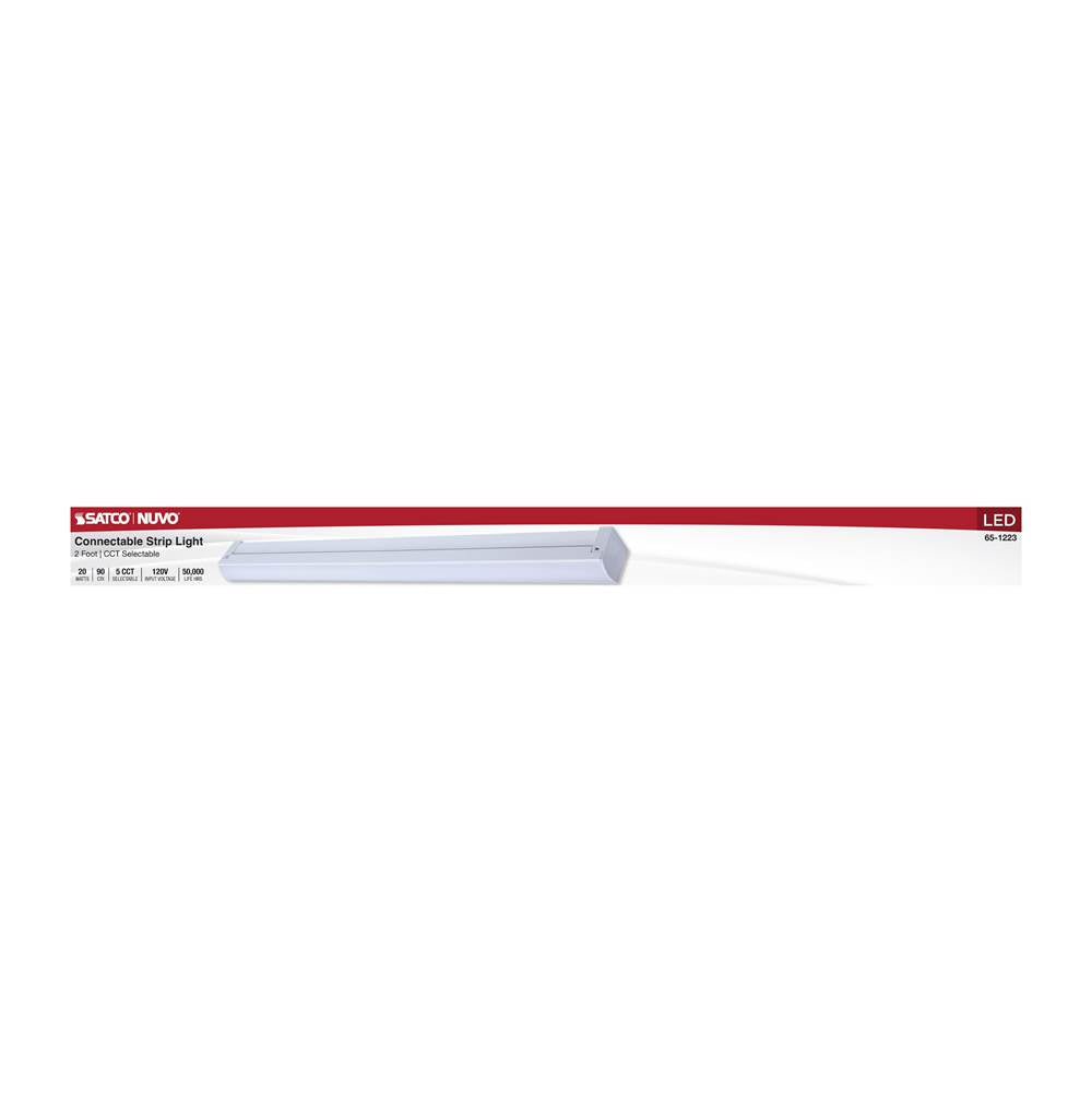Nuvo 65-1223 White Led 2 Foot Connectable Strip Light - 20 Watts - 27k/30k/35k/40k/50k Cct Selectable - White Finish - 120 Volt Image 5