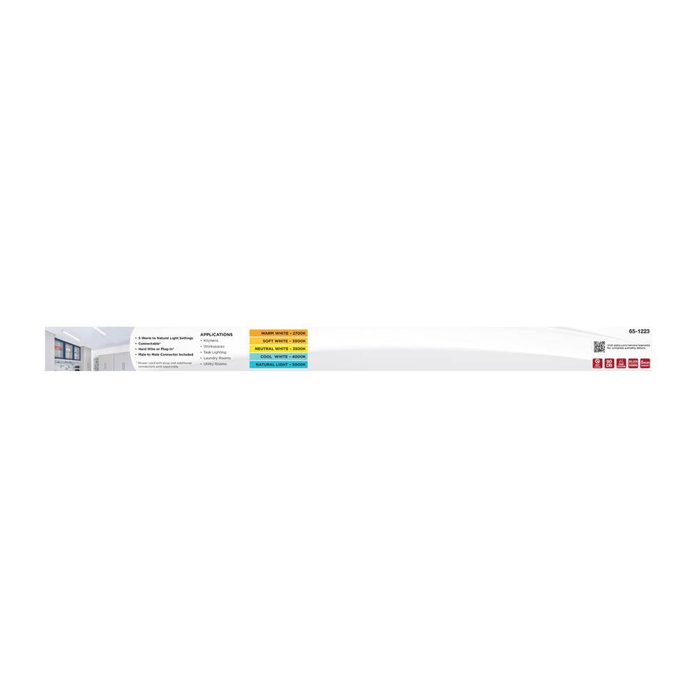 Nuvo 65-1223 White Led 2 Foot Connectable Strip Light - 20 Watts - 27k/30k/35k/40k/50k Cct Selectable - White Finish - 120 Volt Image 3