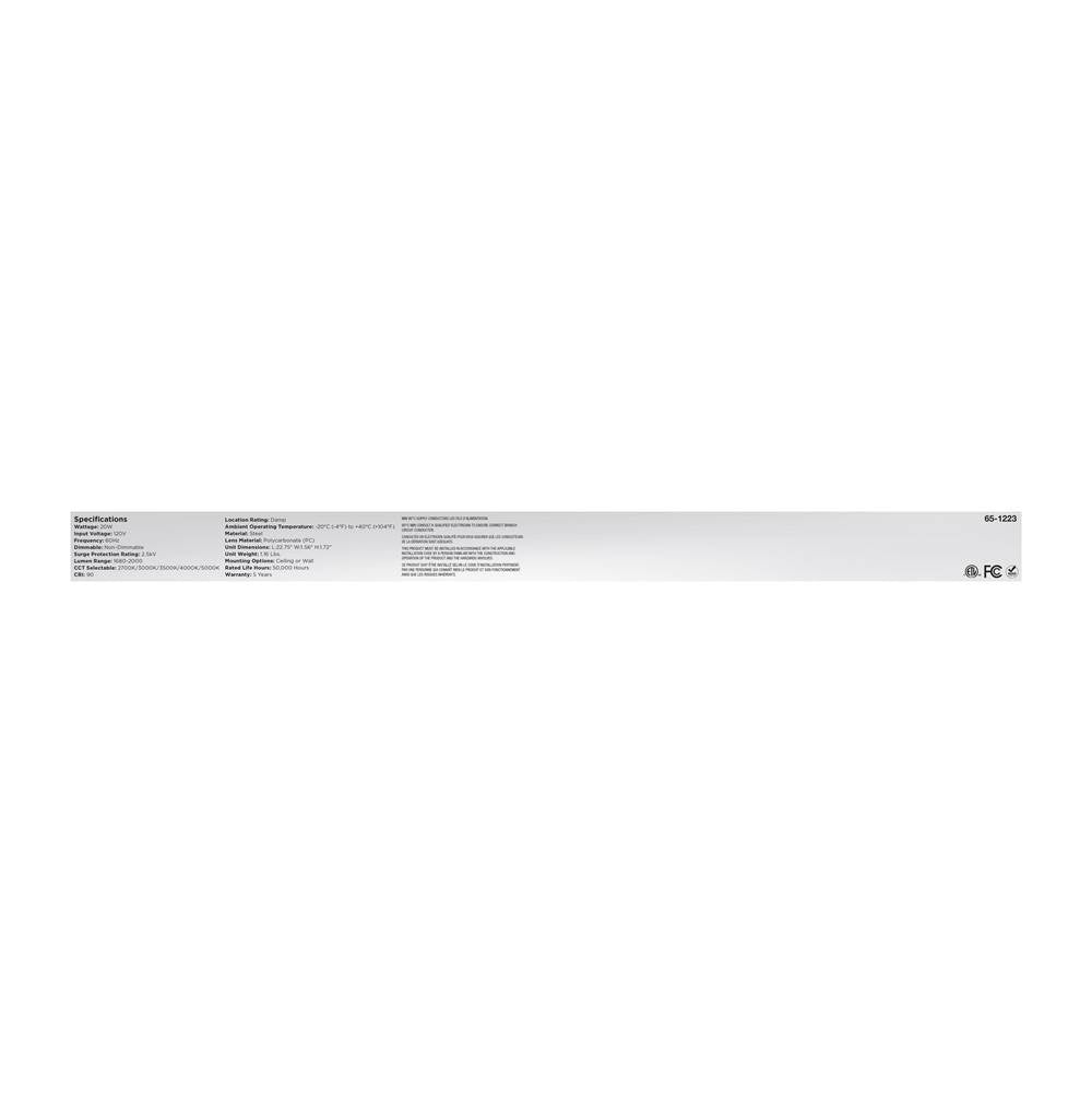 Nuvo 65-1223 White Led 2 Foot Connectable Strip Light - 20 Watts - 27k/30k/35k/40k/50k Cct Selectable - White Finish - 120 Volt Image 2