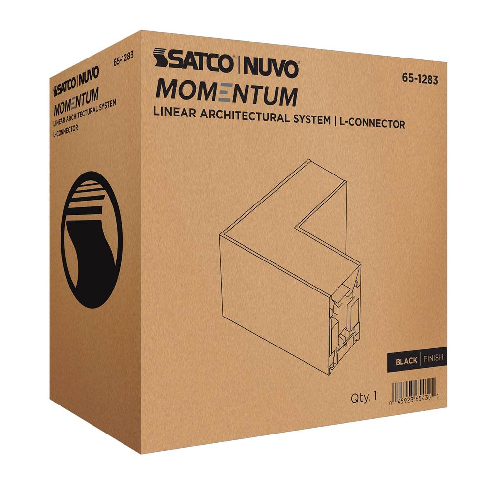 Nuvo 65-1283 Black Momentum - L-connector For Led Linear System - Black Finish Image 3