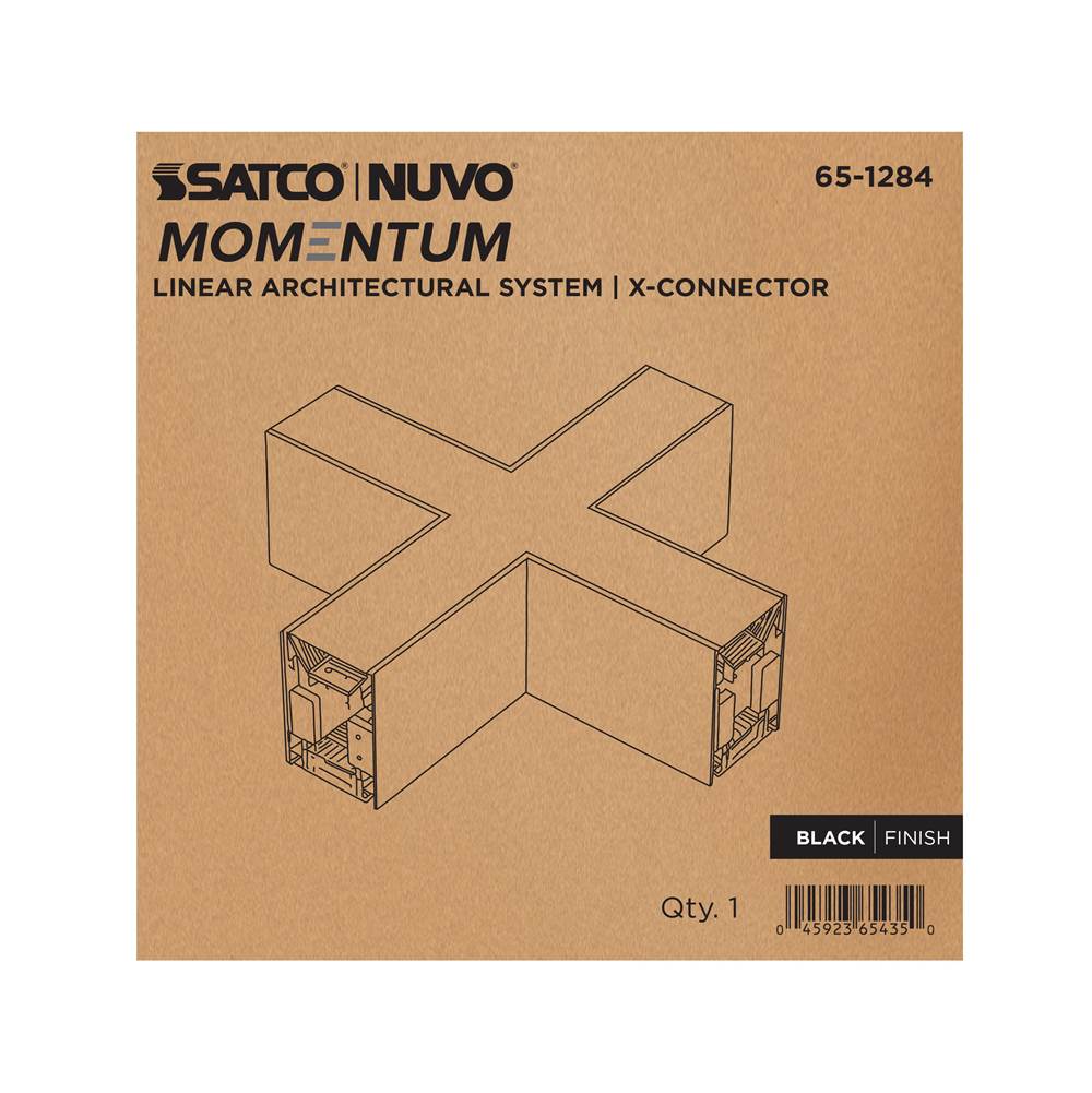 Nuvo 65-1284 Black Momentum - X-connector For Led Linear System - Black Finish Image 7
