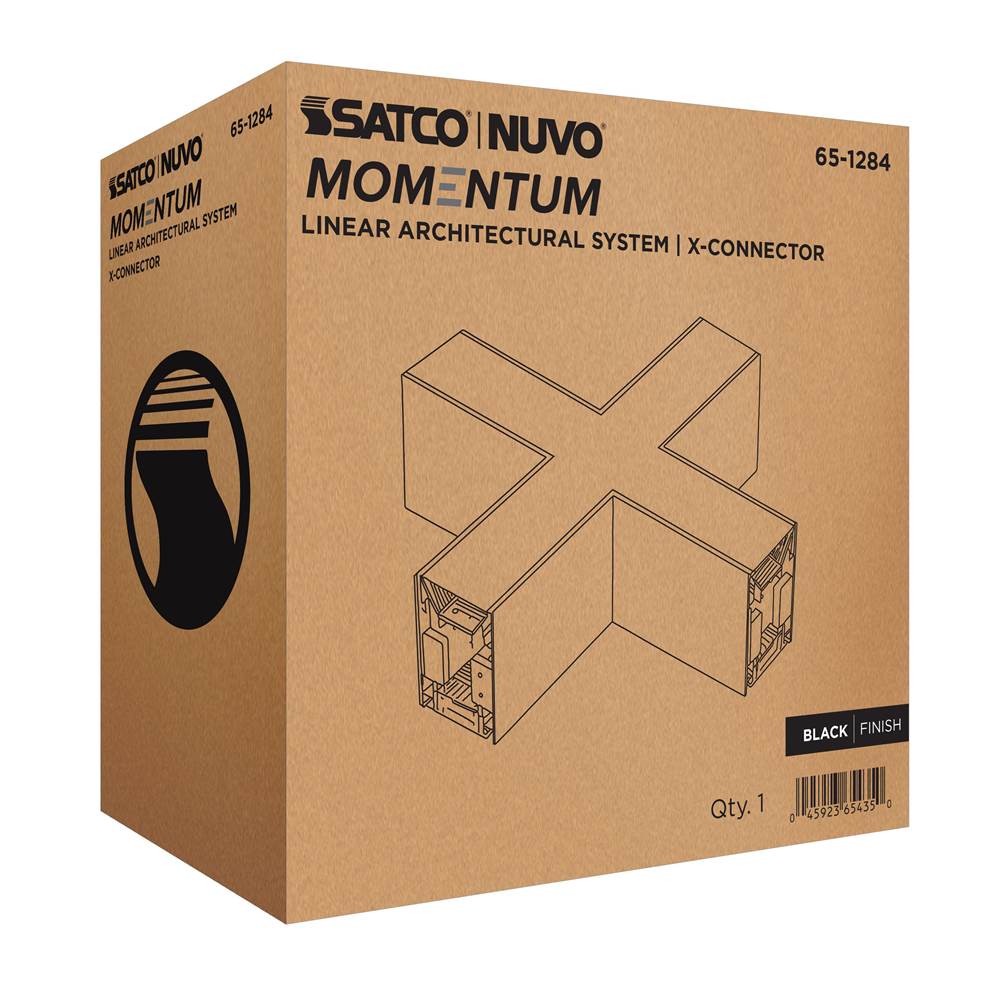 Nuvo 65-1284 Black Momentum - X-connector For Led Linear System - Black Finish Image 3