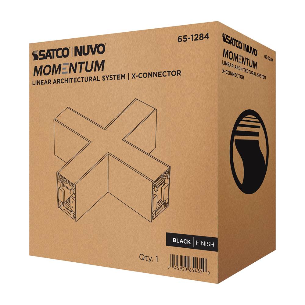 Nuvo 65-1284 Black Momentum - X-connector For Led Linear System - Black Finish Image 2