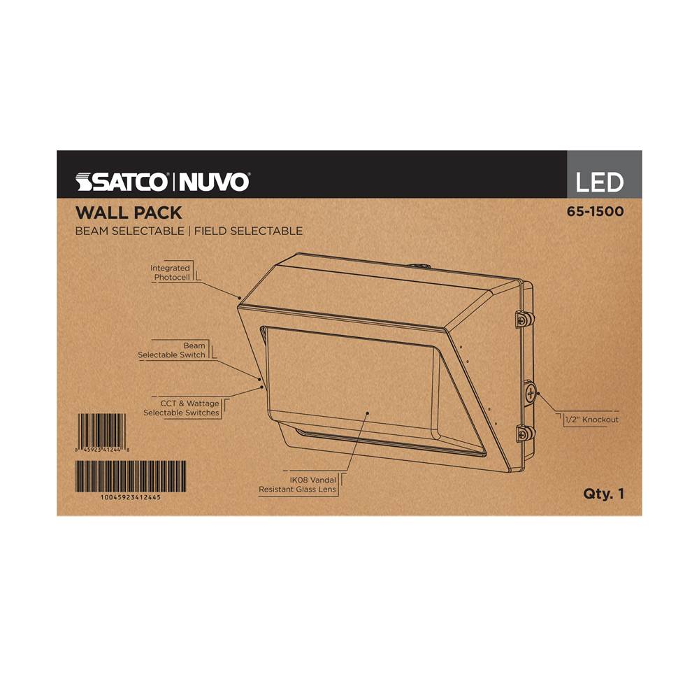 Nuvo 65-1500 Bronze 60/40/29 Wattage Selectable Led Wall Pack -3k/4k/5k Cct Selectable - 60/90/110 Beam Angle Selectable - 120-347 Volt - Bronze Finish Image 4