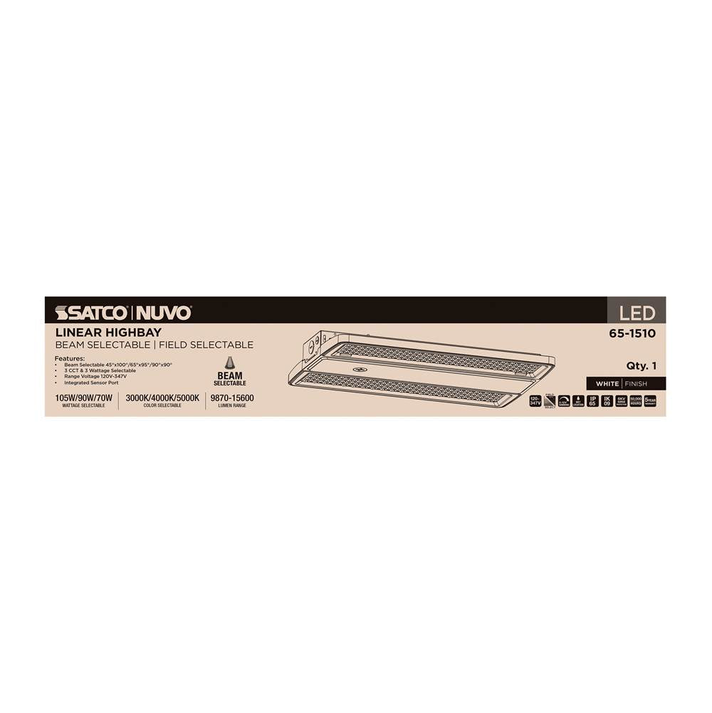 Nuvo 65-1510 White Led Linear High Bay - 105/90/70 Wattage Selectable - 3k/4k/5k Cct Selectable - Beam Angle Selectable - White Finish - 120-347 Volt Image 5