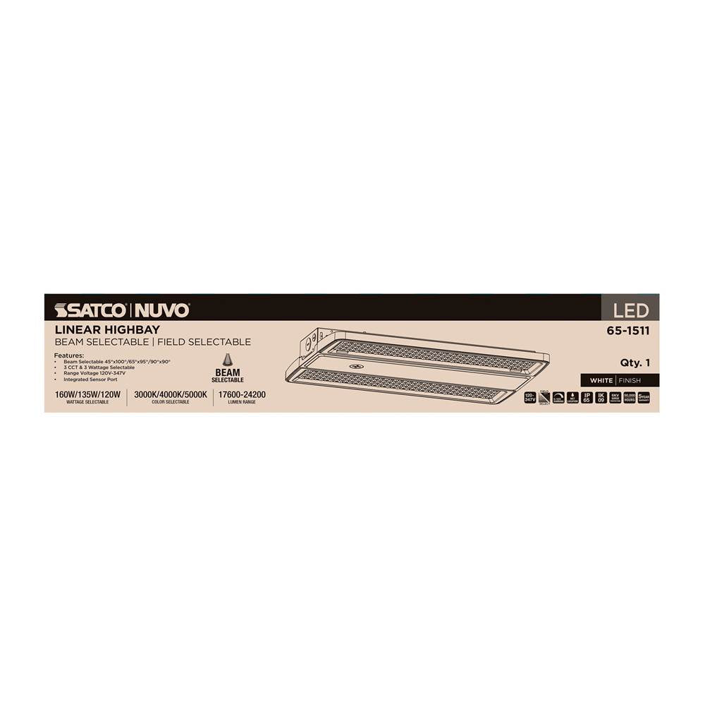 Nuvo 65-1511 White Led Linear High Bay - 160/135/120 Wattage Selectable - 3k/4k/5k Cct Selectable - Beam Angle Selectable - White Finish - 120-347 Volt Image 5