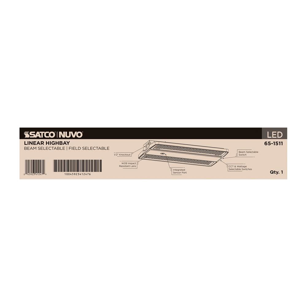 Nuvo 65-1511 White Led Linear High Bay - 160/135/120 Wattage Selectable - 3k/4k/5k Cct Selectable - Beam Angle Selectable - White Finish - 120-347 Volt Image 4