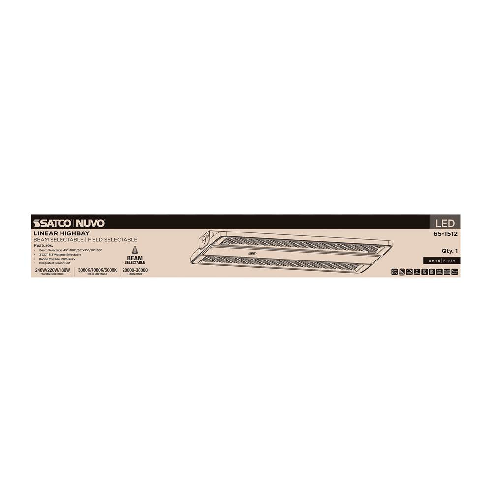 Nuvo 65-1512 White Led Linear High Bay - 240/220/180 Wattage Selectable - 3k/4k/5k Cct Selectable - Beam Angle Selectable - White Finish - 120-347 Volt Image 5