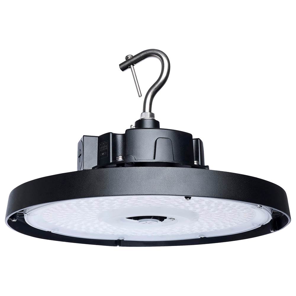 Nuvo 65-1520 Black 120/100/80 Wattage Selectable Led Ufo High Bay - 3k/4k/5k Cct Selectable - 60/80/100 Beam Angle Selectable - Black Finish - 120-347 Volt Image 1