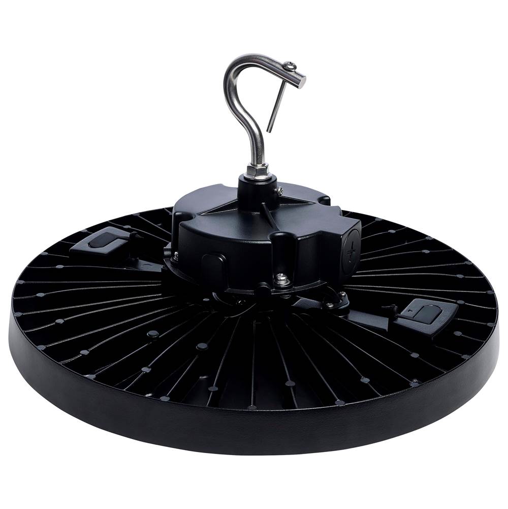 Nuvo  240/200/150 Wattage Selectable Led Ufo High Bay - 3k/4k/5k Cct Selectable - 60/80/100 Beam Angle Selectable - Black Finish - 120-347 Volt