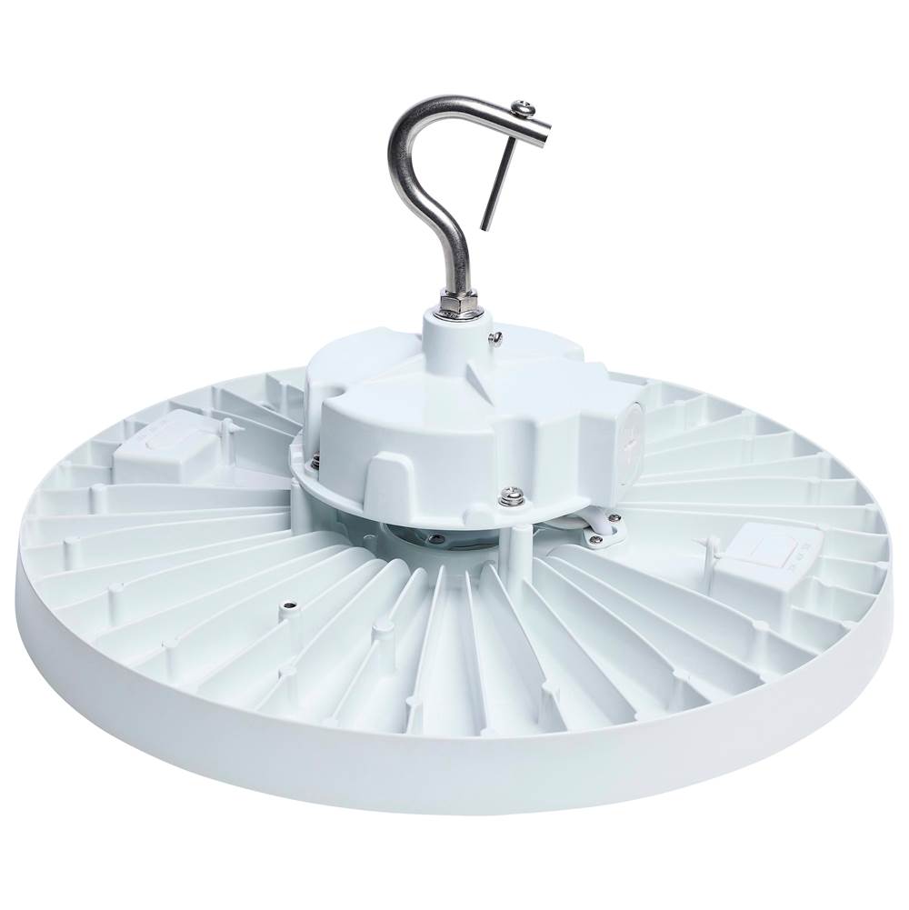 Nuvo  240/200/150 Wattage Selectable Led Ufo High Bay - 3k/4k/5k Cct Selectable - 60/80/100 Beam Angle Selectable - White Finish - 120-347 Volt