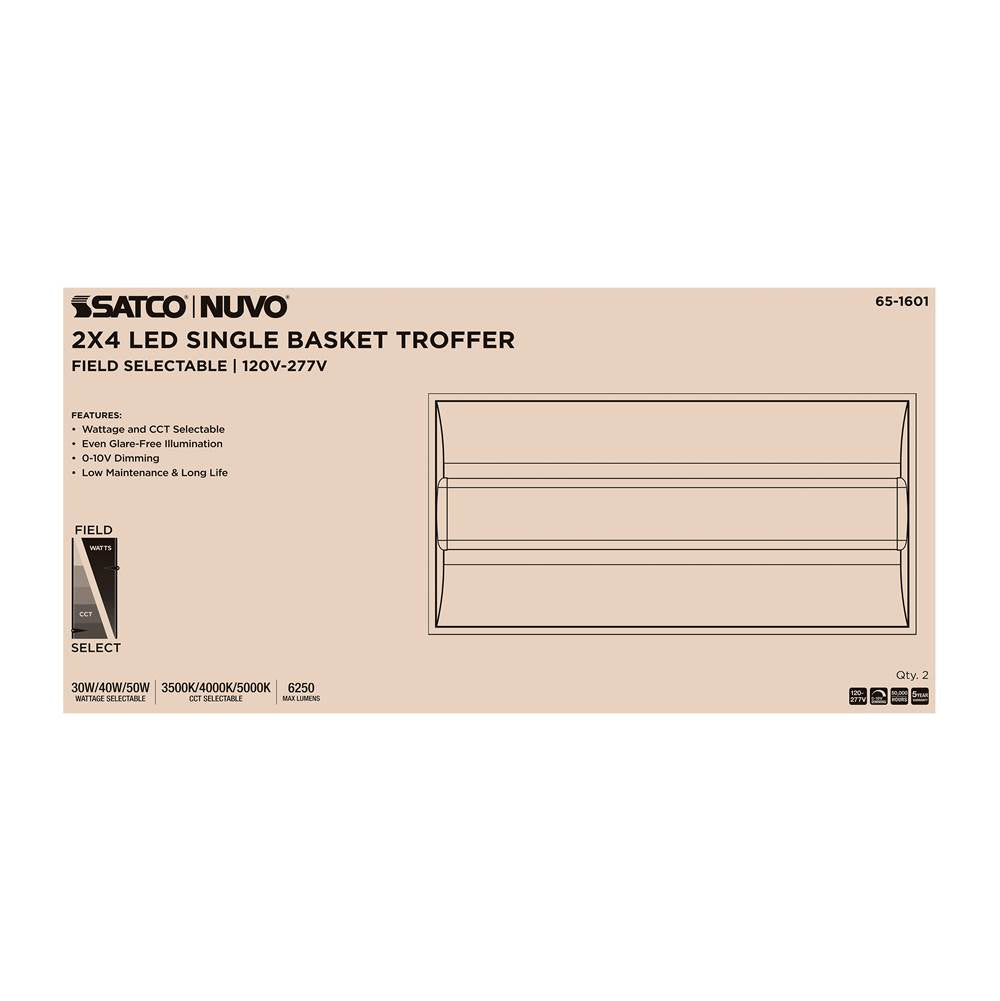 Nuvo 65-1601 White 2x4 Single Basket Troffer Image 6
