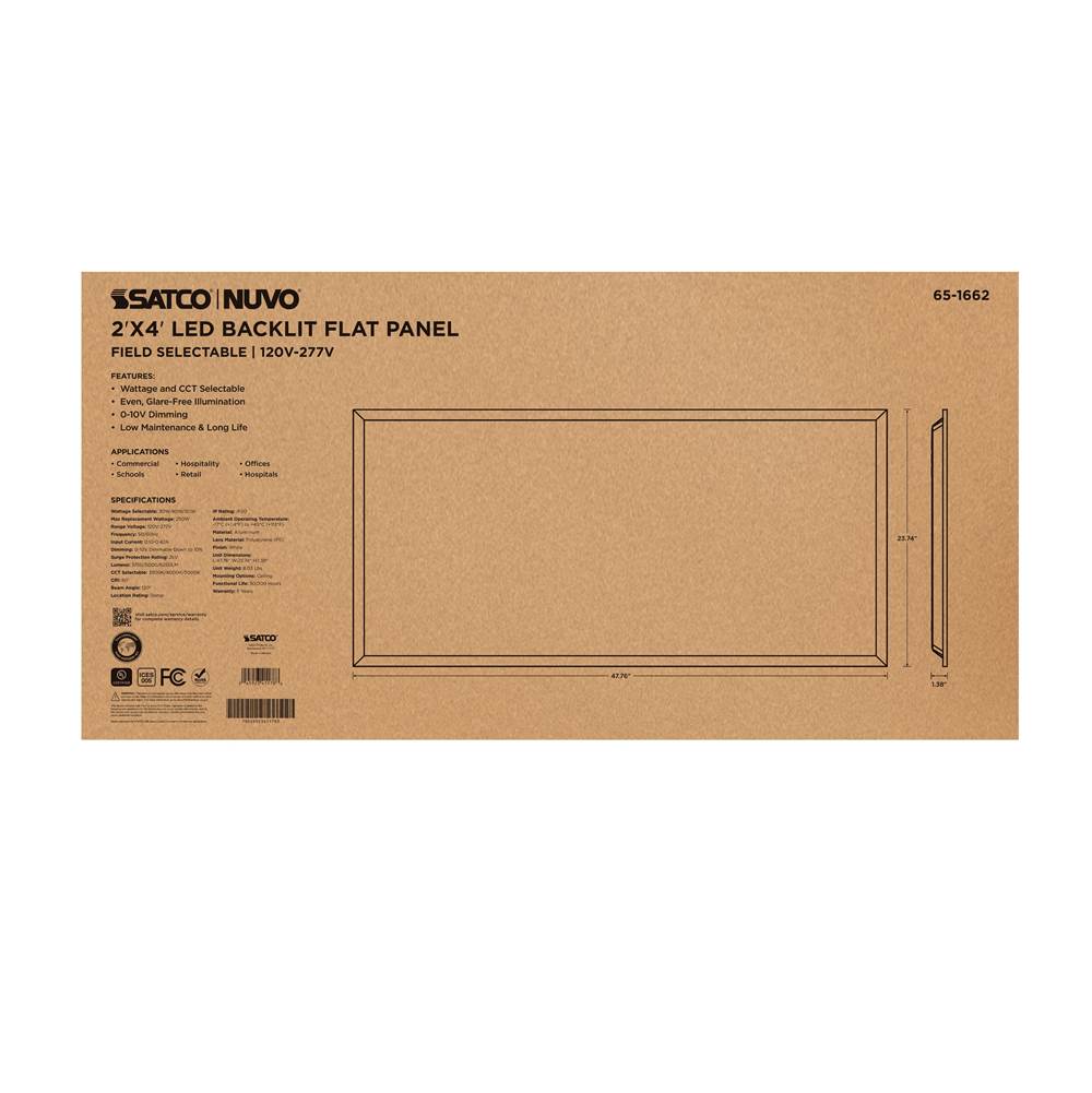 Nuvo 65-1662 White 30/40/50 Wattage Selectable Led 2ft X 4ft Backlit Panel - 35k/4k/5k Cct Selectable - 120-277 Range Voltage Image 5