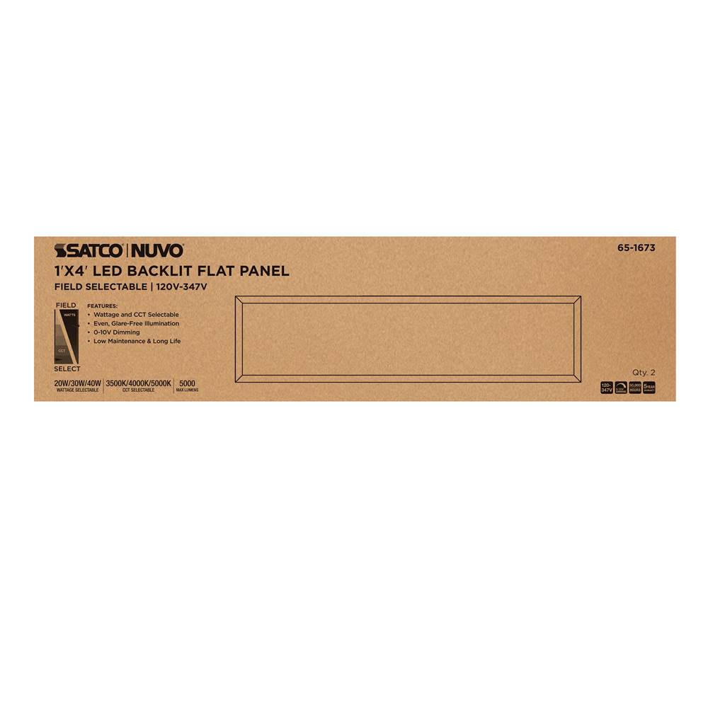 Nuvo 65-1673 White 20/30/40 Wattage Selectable Led 1ft X 4ft Backlit Panel - 35k/4k/5k Cct Selectable - 120-347 Range Voltage Image 6