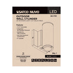 Nuvo 65-1751 Black 10 Watt - 3k/4k/5k Cct Selectable 1 Light Small Wall Sconce - Up Or Down Installation - Black Finish - 120-277 Volt Image 3
