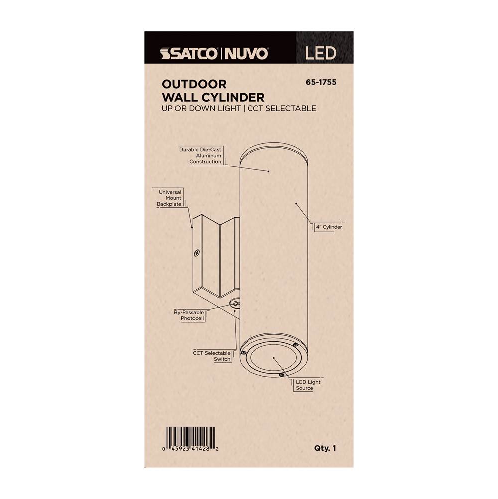 Nuvo 65-1755 Dark Bronze 10 Watt - 3k/4k/5k Cct Selectable - 1 Light Medium Wall Sconce - Up Or Down Installation - Dark Bronze Finish - 120-277 Volt Image 2
