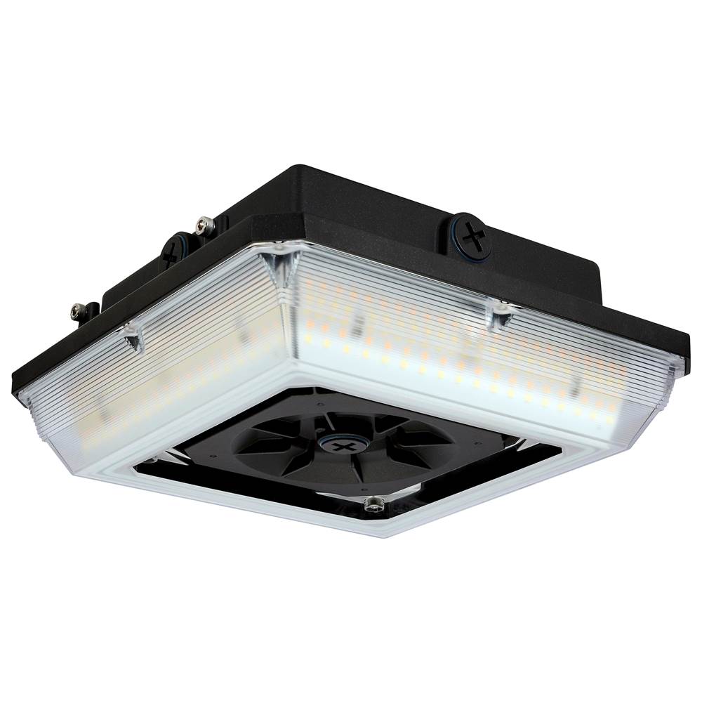 Nuvo  Square Led; Wide Beam Angle Canopy Light; 3k/4k/5k Cct Selectable; 60w/75w/90w Wattage Selectable; Bronze Finish