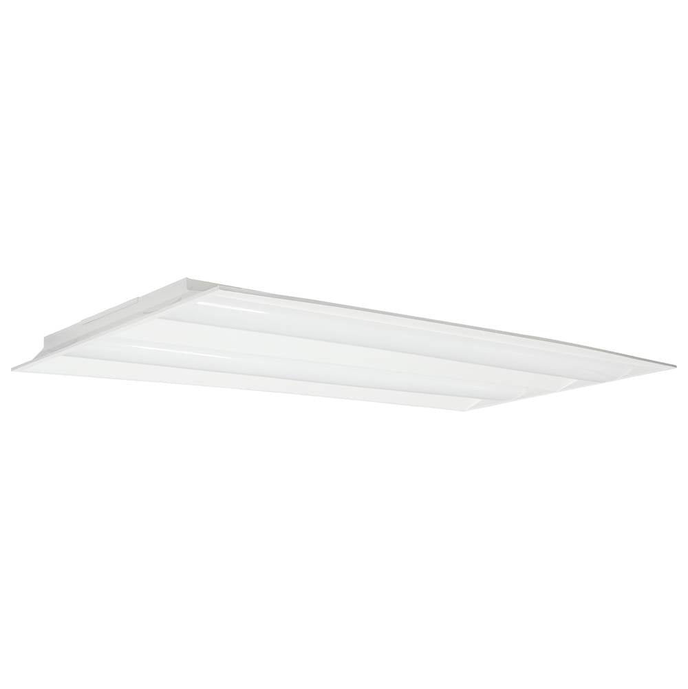 Nuvo  2x4 Emergency Backup - Double Basket Led Troffer Fixture - Wattage Selectable - Cct Selectable - Lumens Selectable - White Finish