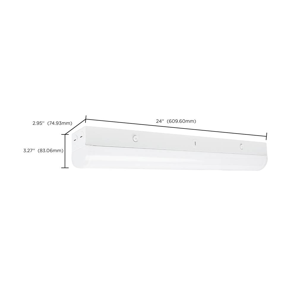 Nuvo  Led 2 Ft. - Linear Strip Light - 15/20/25 Watt - 35k/40k/50k Cct Selectable - White Finish - 120-277v - Integrated Em And Sensor