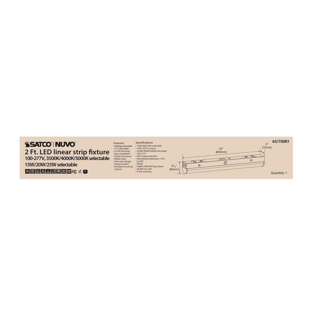 Nuvo 65-700R1 White 2' Linear Strip White Finish Image 8