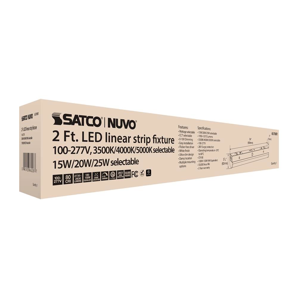 Nuvo 65-700R1 White 2' Linear Strip White Finish Image 4