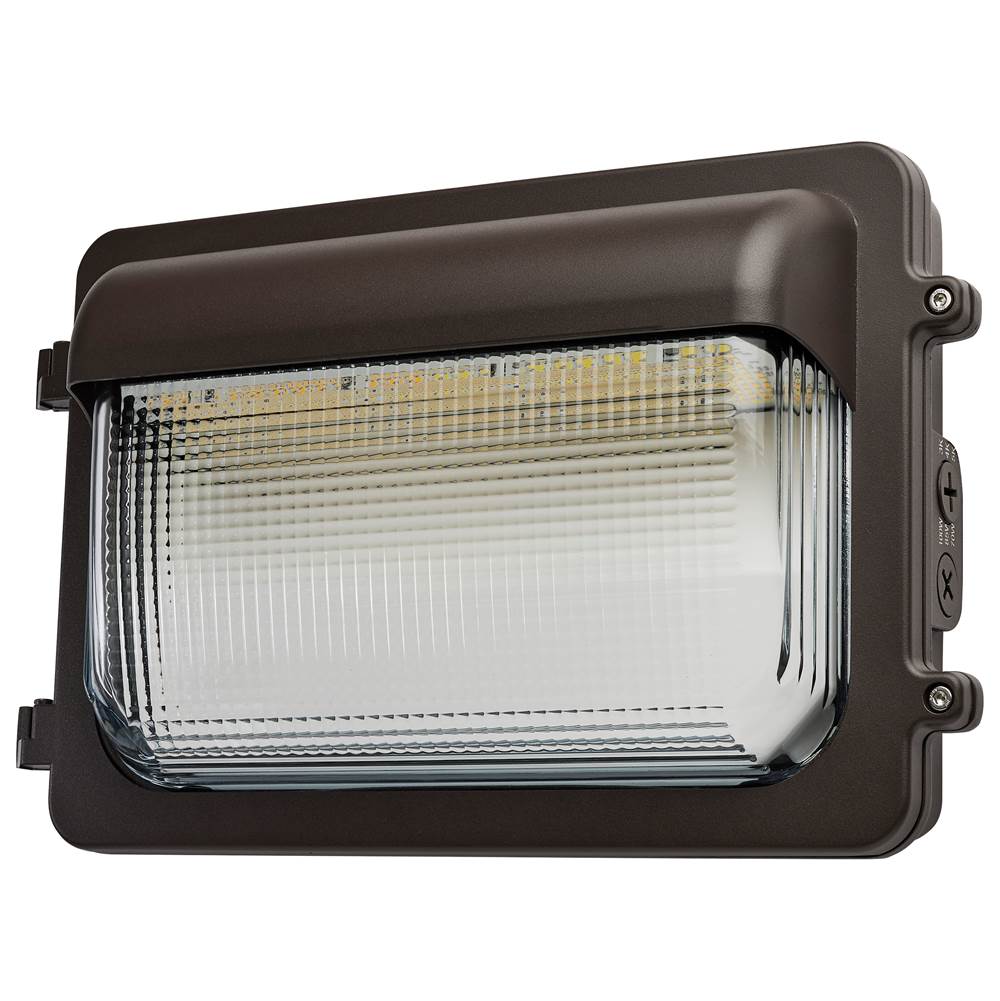 Nuvo  Led Low Profile Wall Pack - Wattage 70/85/100w And Cct 3k/4k/5k Selectable - Photocell - Emergency Battery - Bronze Finish