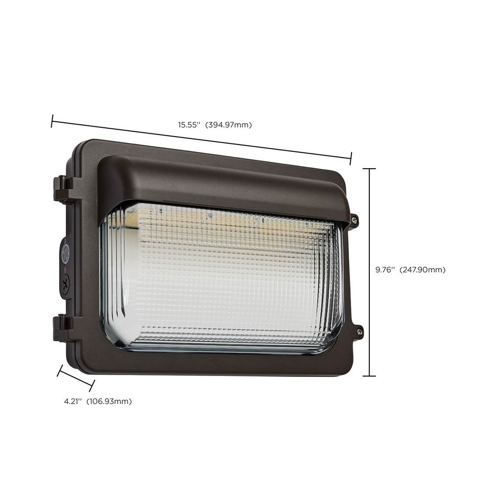 Nuvo 65-887 Bronze Led Low Profile Wall Pack - Wattage 70/85/100w And Cct 3k/4k/5k Selectable - Photocell - Emergency Battery - Bronze Finish Image 6