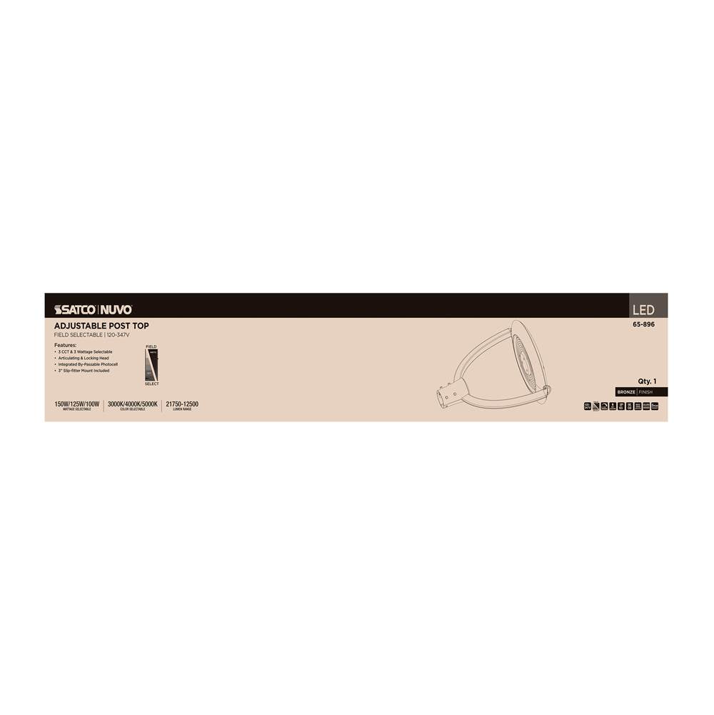 Nuvo 65-896 Bronze 150/125/100 Watt - 3k/4k/5k Cct Large Led Post Top - Bronze - 120-347 Volt Image 4