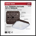 Nuvo 65-982 Bronze 8.5 Inch Led Field Selectable Canopy Fixture With Sensor - 25/30/40 Watts - 3k/4k/5k Cct - 120-277 Range Voltage Image 2