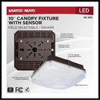 Nuvo 65-983 Bronze 10 Inch Led Field Selectable Canopy Fixture With Sensor - 45/60/70 Watts - 3k/4k/5k Cct - 120-277 Range Voltage Image 2