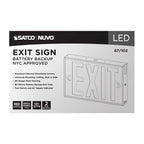 Nuvo 67-102 White Red Led Exit Sign, 90min Ni-cad Backup, 120v/277v, Single/dual Face, Universal Mounting, Steel/nyc - White Finish Image 8
